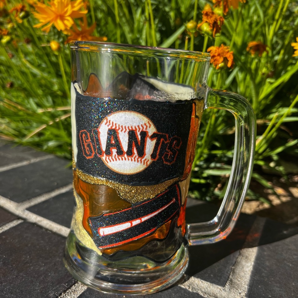 Hand Crafted SF Giants Glass Mug!